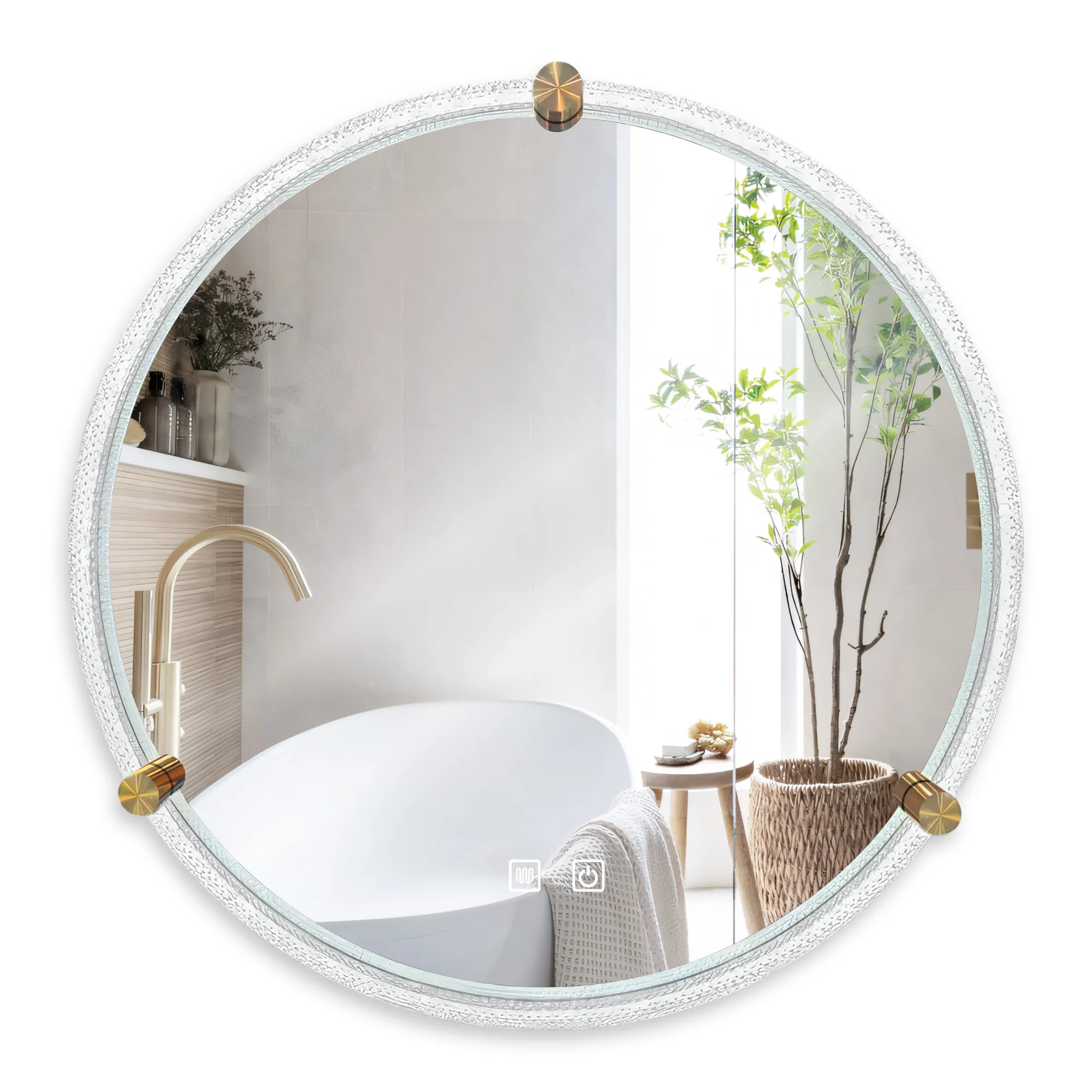 Oglindă LED și funcție de dezaburire mărime 70 cm formă rotundă model Cristal BL805 [1]