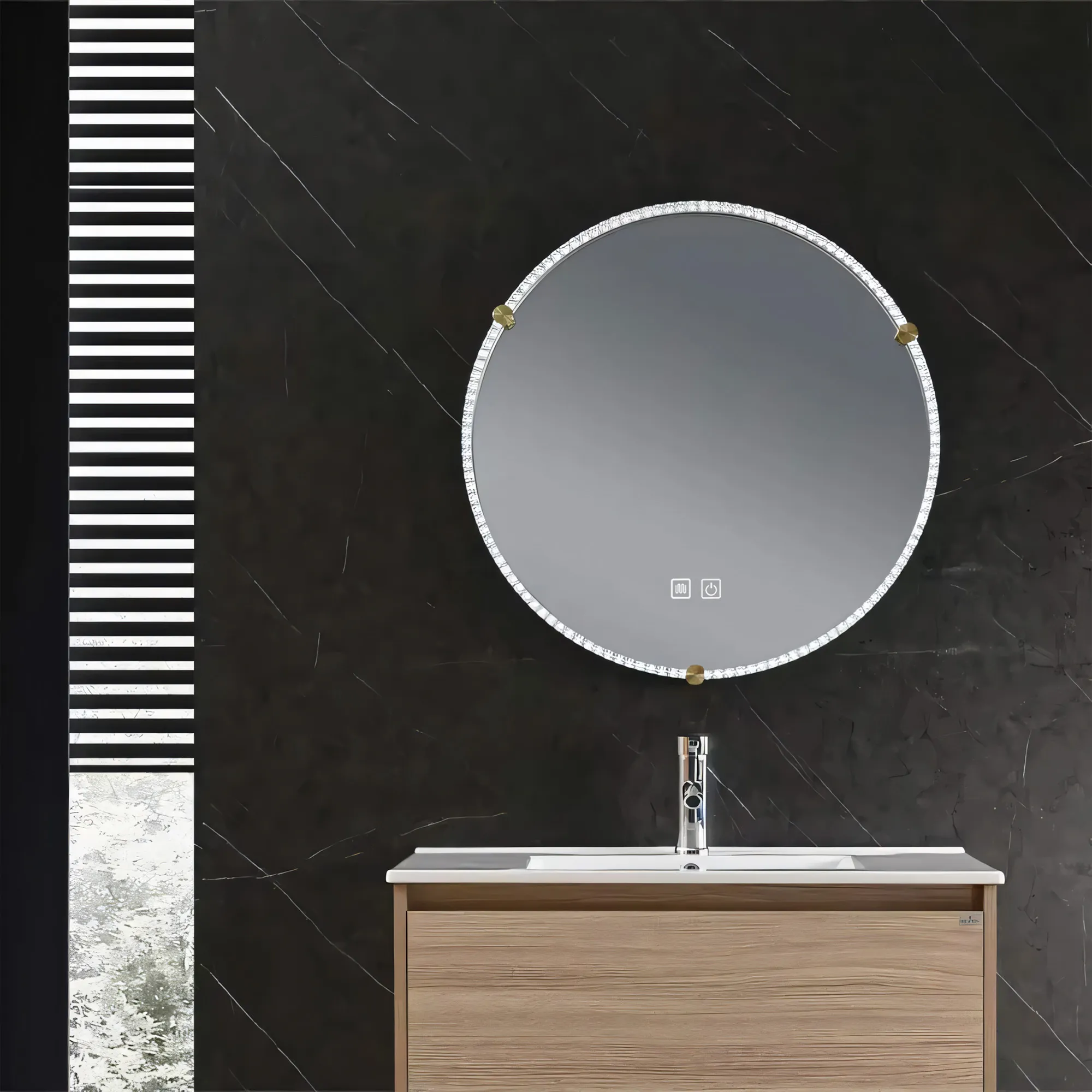 Oglindă LED și funcție de dezaburire mărime 70 cm formă rotundă model Cristal BL805 [6]