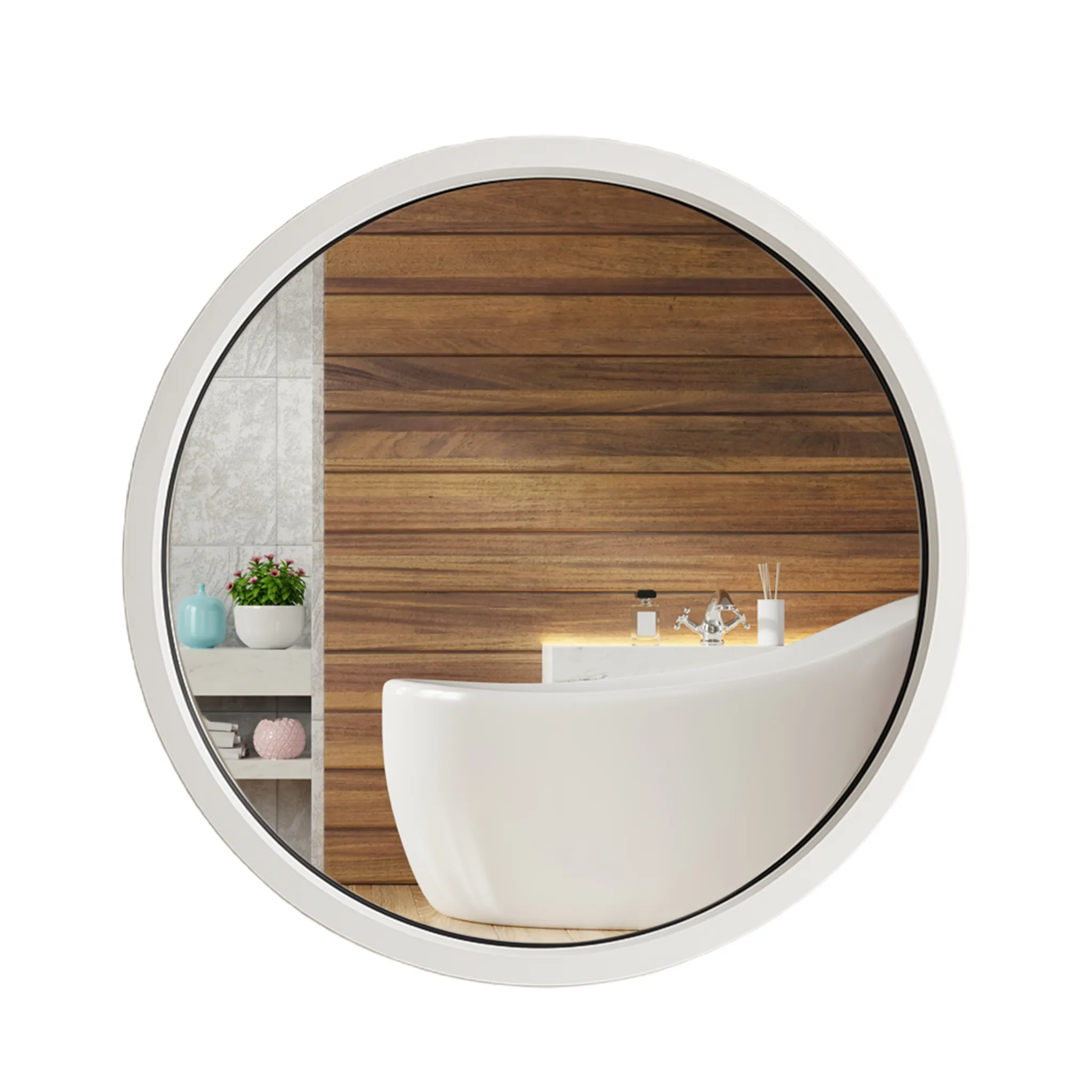 Oglindă LED mărime 60 cm finisaj negru formă rotundă model Contemporan BL807 [1]