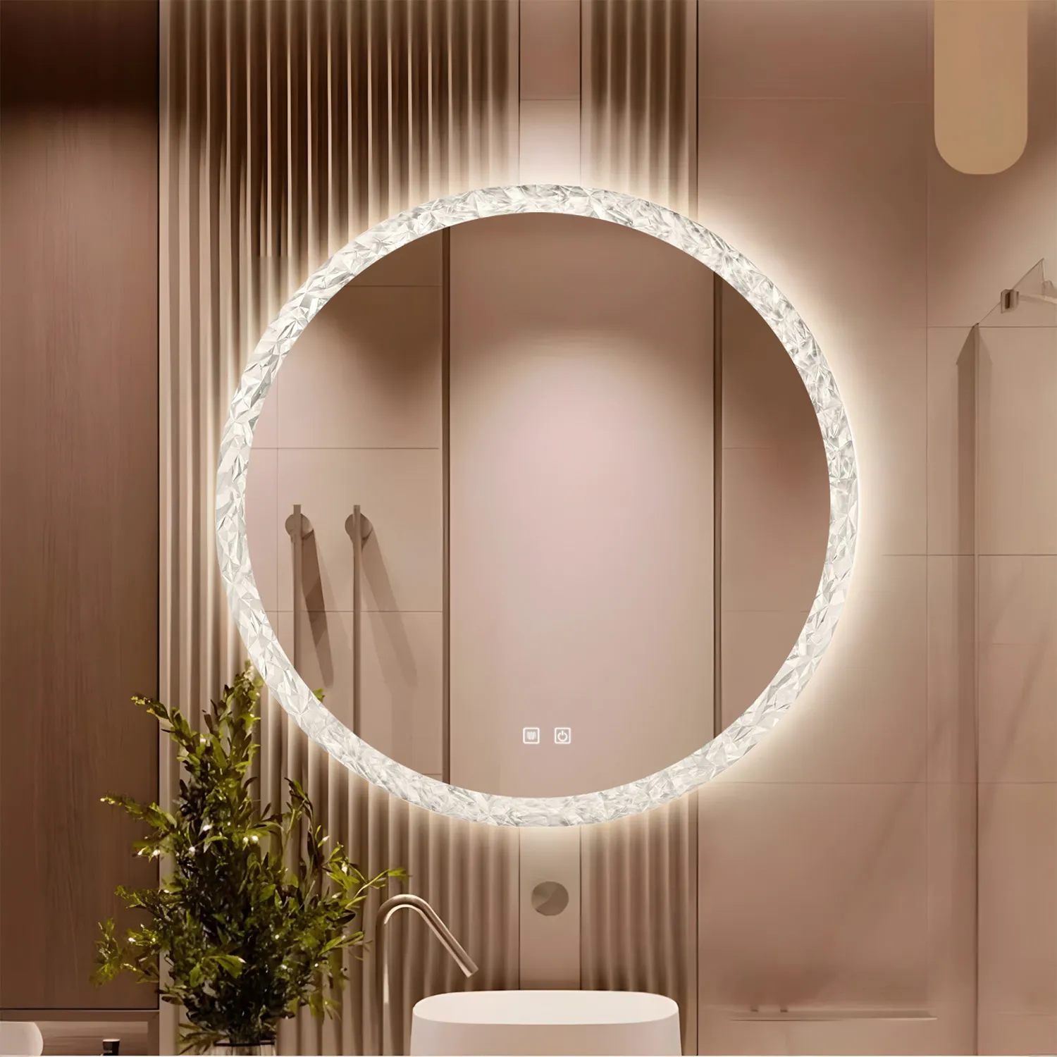 Oglindă LED și funcție de dezaburire mărime 60 cm formă rotundă model Cristal [2]