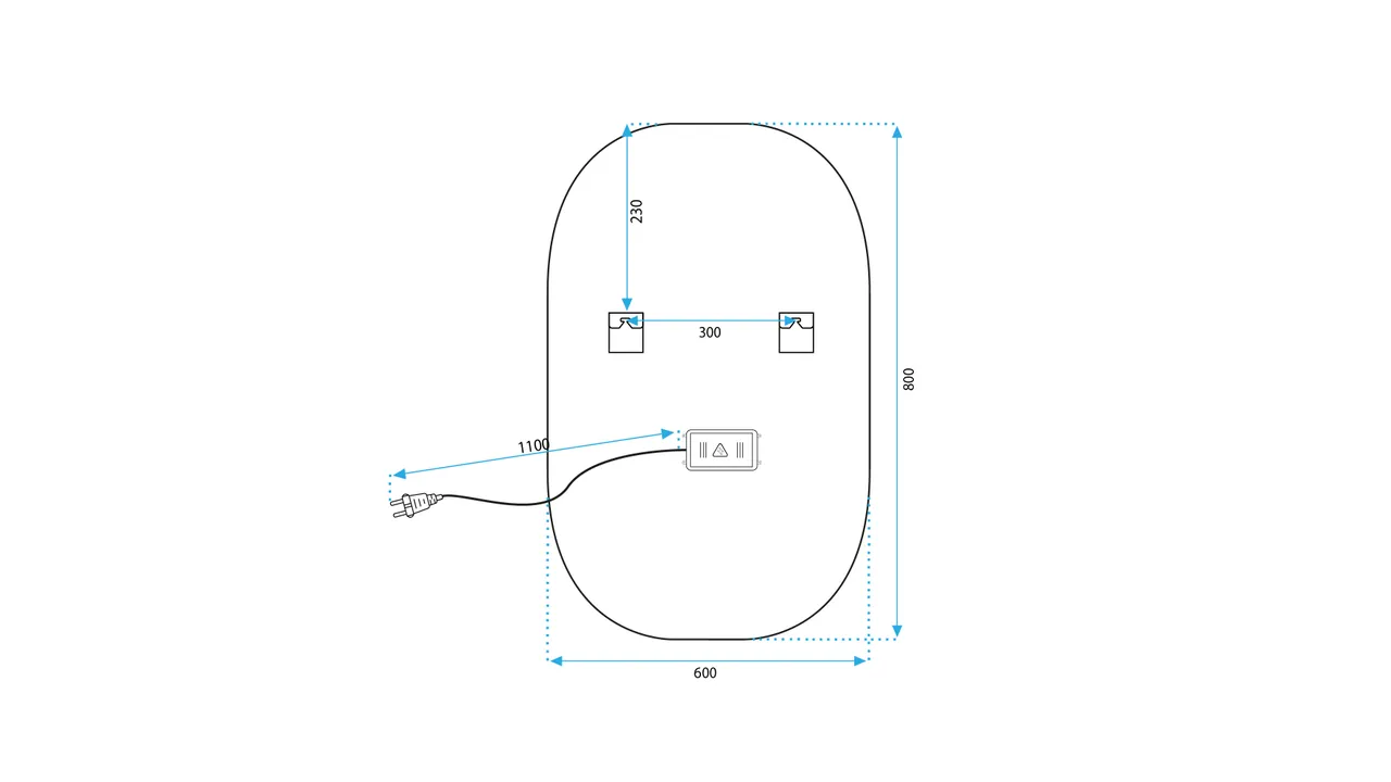 Oglindă cu LED formă ovală mărime 60x80 cm model P10408 [7]