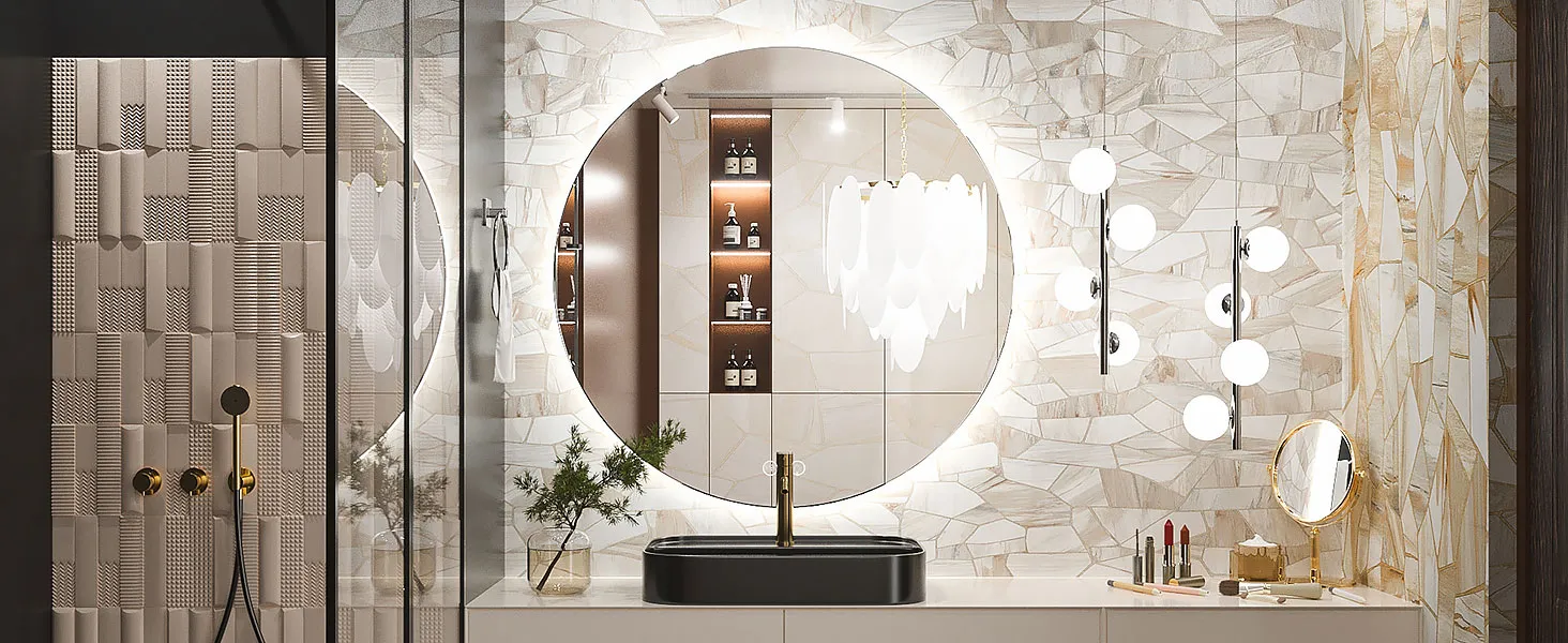 Oglindă cu LED și funcție de dezaburire formă rotundă mărime 80 cm model HZJ080 [3]