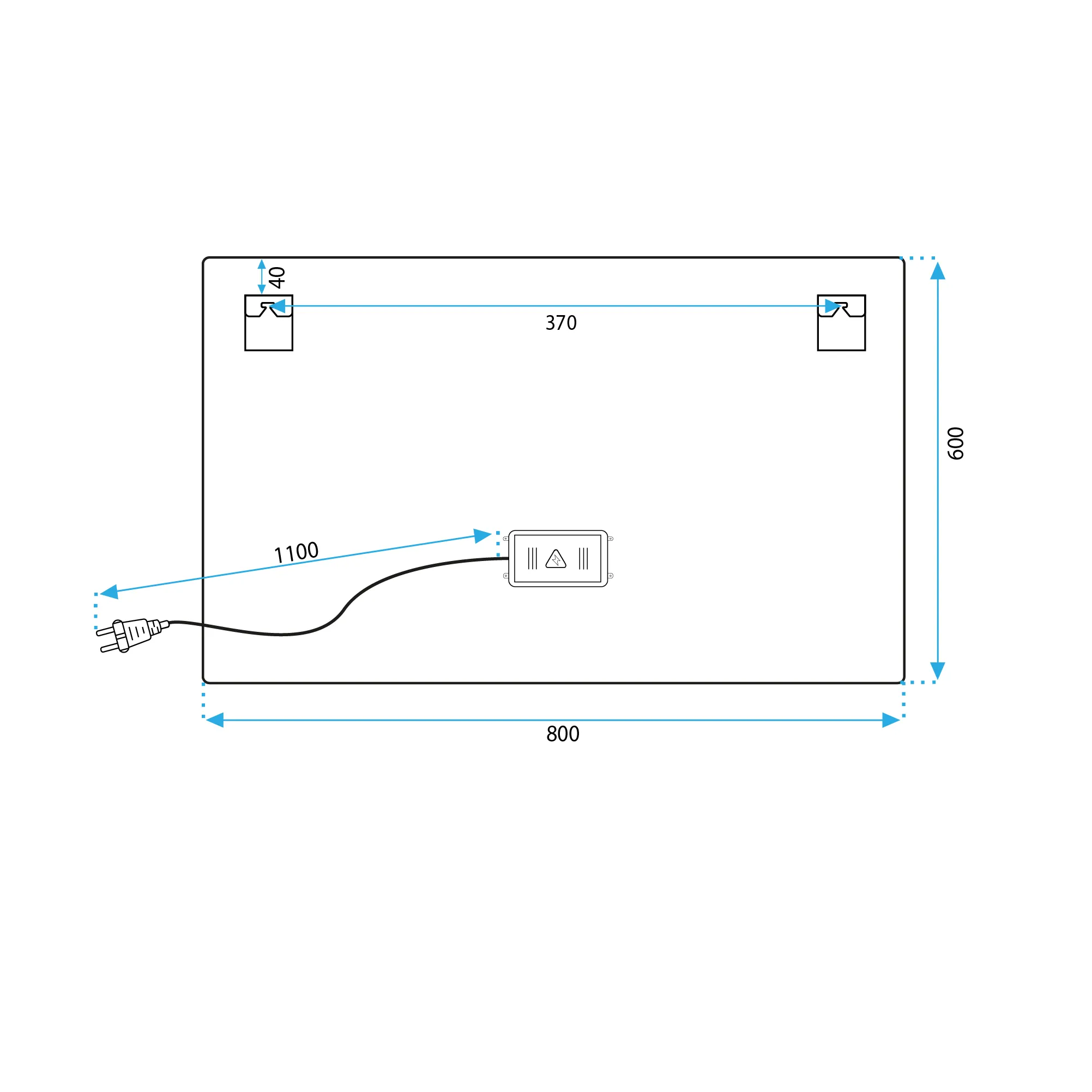 Oglindă cu LED formă dreptunghiulara mărime 80x60 cm model P10407 [9]