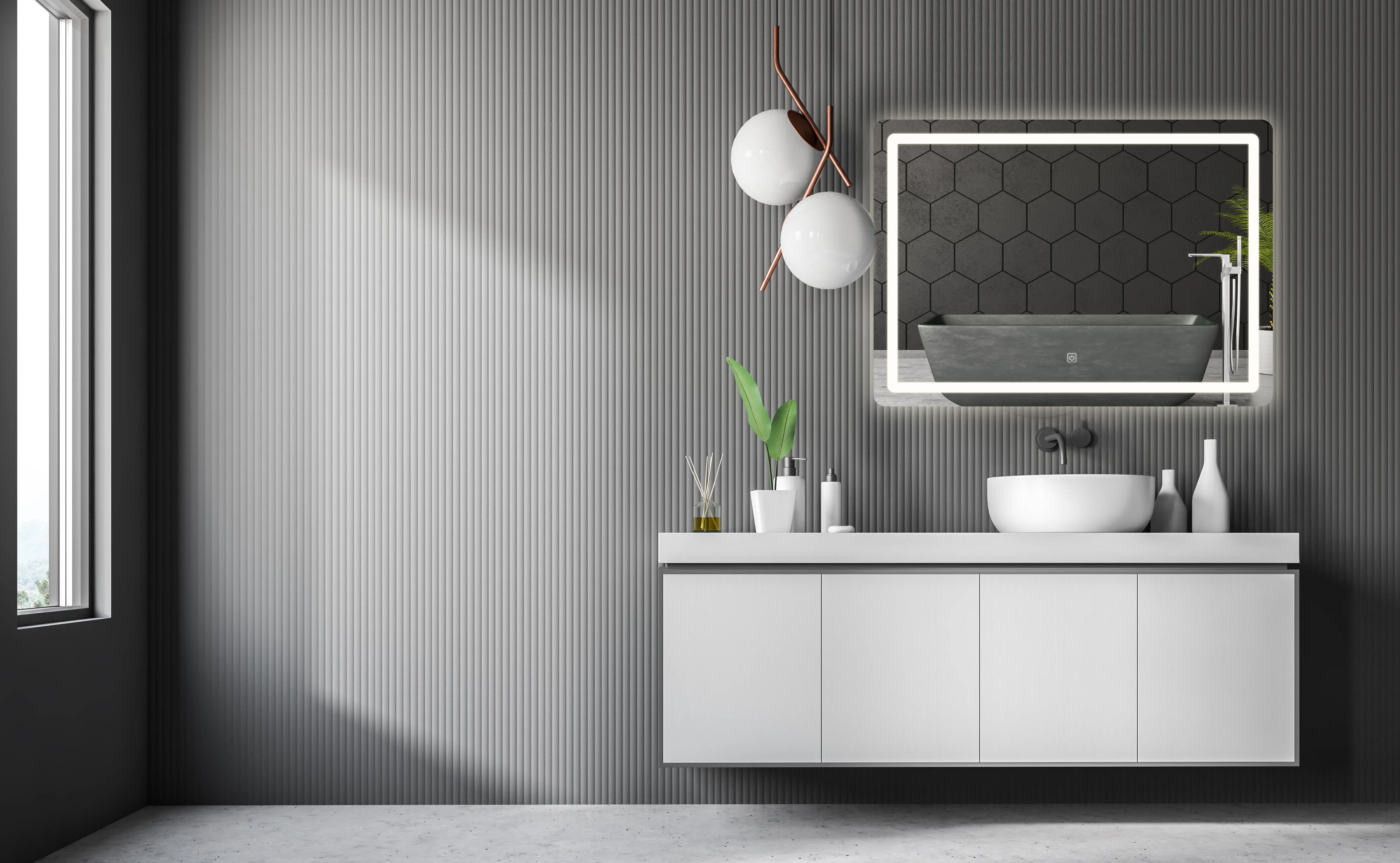 Oglindă cu LED formă dreptunghiulara mărime 80x60 cm model P10407 [7]