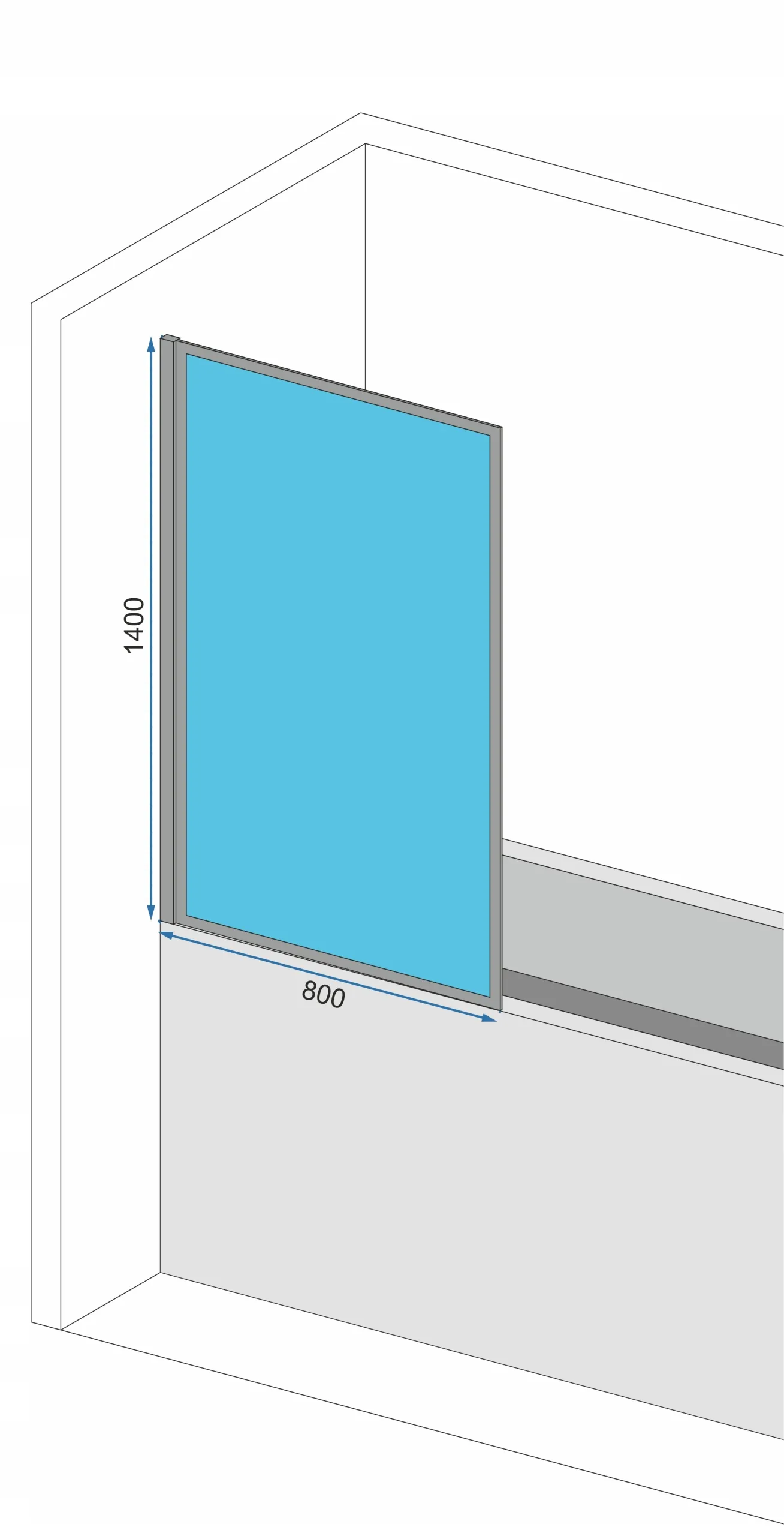 Paravan mobil pentru cadă mărime 80x140 cm profil negru sticlă transparentă securizată model Lagos Black [6]