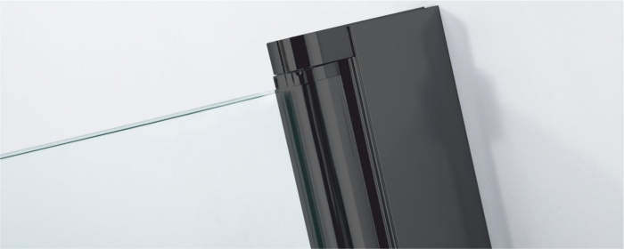 Paravan mobil pentru cadă mărime 90x140 cm profil negru sticlă transparentă securizată model WST08 [3]