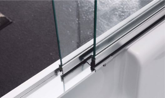 Paravan culisant pentru cadă mărime 170x140 cm profil crom lucios sticlă transparentă securizată model WST11 [3]