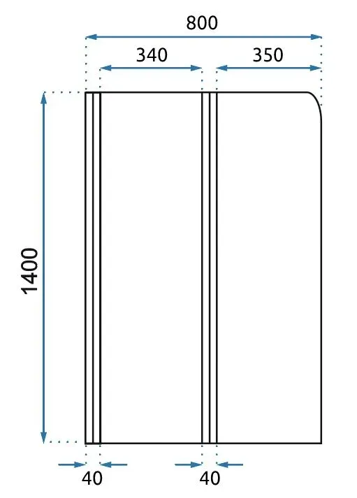 Paravan pliabil pentru cadă sticlă transparentă securizată profil auriu periat mărime 80x140 cm model Agat [7]