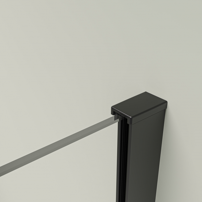 Perete de duș Walk-In mărime 80 cm culoare profil negru sticlă securizată transparentă model SD80 [5]