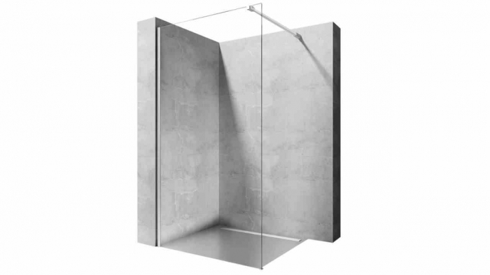 Perete de duș Walk-In mărime 120 cm culoare crom sticlă securizată transparentă model Aero Chrome [2]