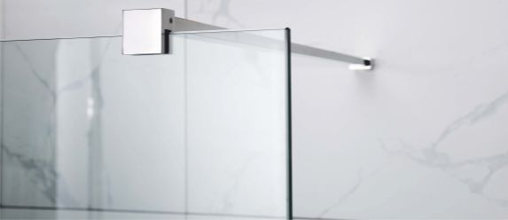 Perete duș Walk-In mărime 120 cm culoare crom sticlă securizată transparentă Wst 07 [4]
