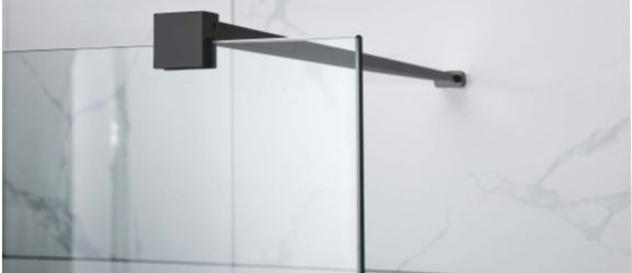 Perete duș Walk-In mărime 90 cm culoare neagră sticlă securizată transparentă Wst 07 [4]