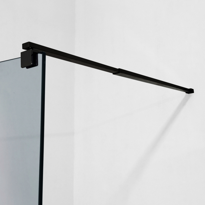 Perete duș Walk-In mărime 120 cm culoare neagră sticlă securizată fumurie Wst 12 [6]