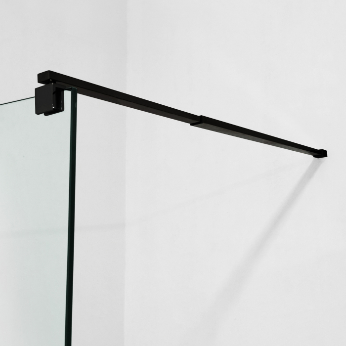 Perete duș Walk-In mărime 80 cm culoare neagră sticlă securizată transparentă Wst 12 [5]