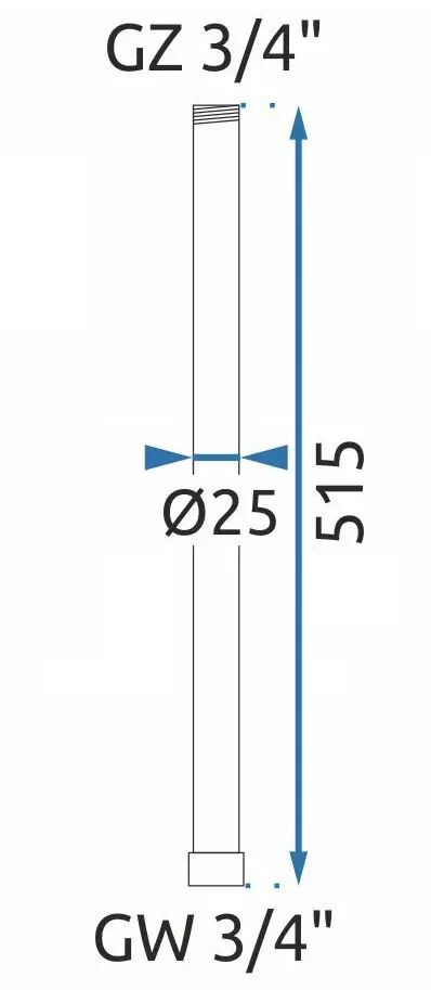 Prelungitor coloană duș culoare auriu lungime 50 cm [7]