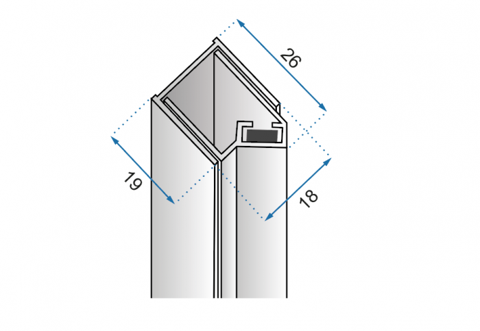 Profil magnetic pentru uși de duș Hugo Gold Brushed [2]