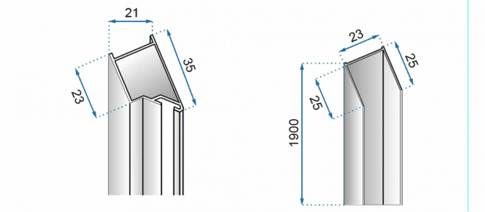 Profil magnetic pentru uși de duș Molier Chrome [4]
