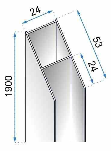 Profil extensie pentru cabine/uși Rea - Slim Chrome [2]