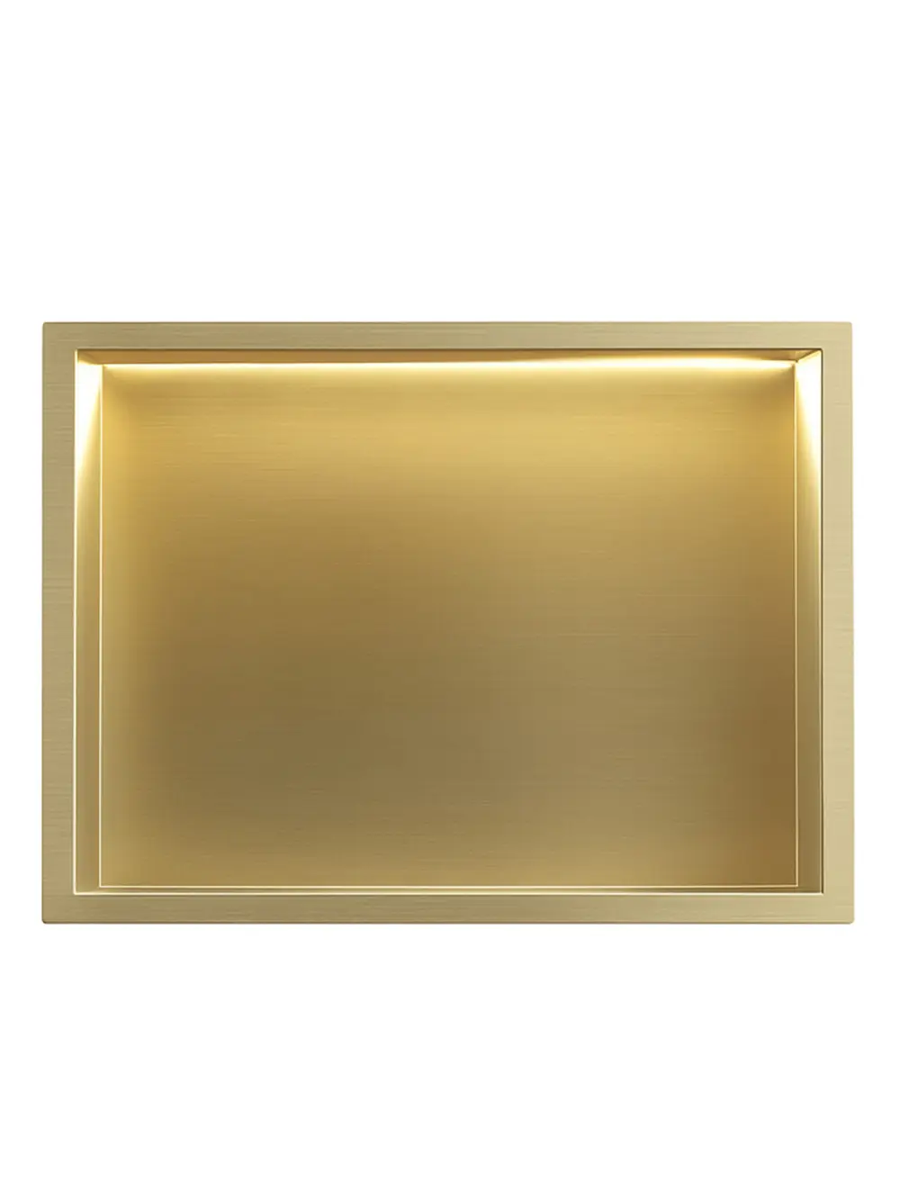 Raft baie încastrat în perete cu LED mărime 30x45 cm culoare auriu periat model Gold Brush [3]