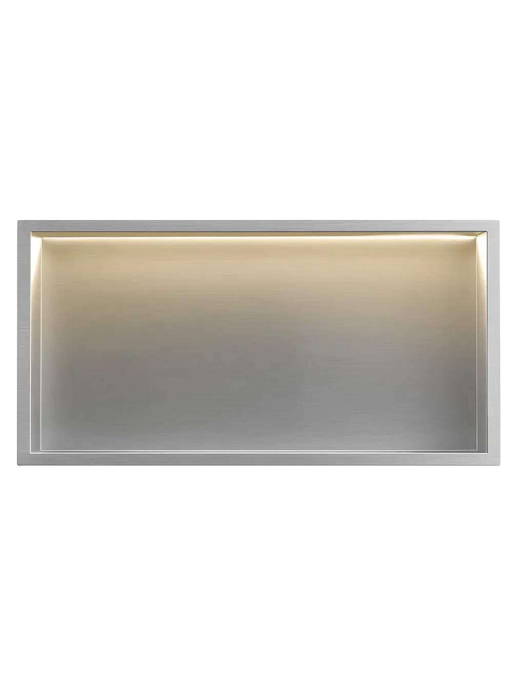 Raft baie încastrat în perete cu LED mărime 30x60 cm culoare crom periat model Steel Brush [3]