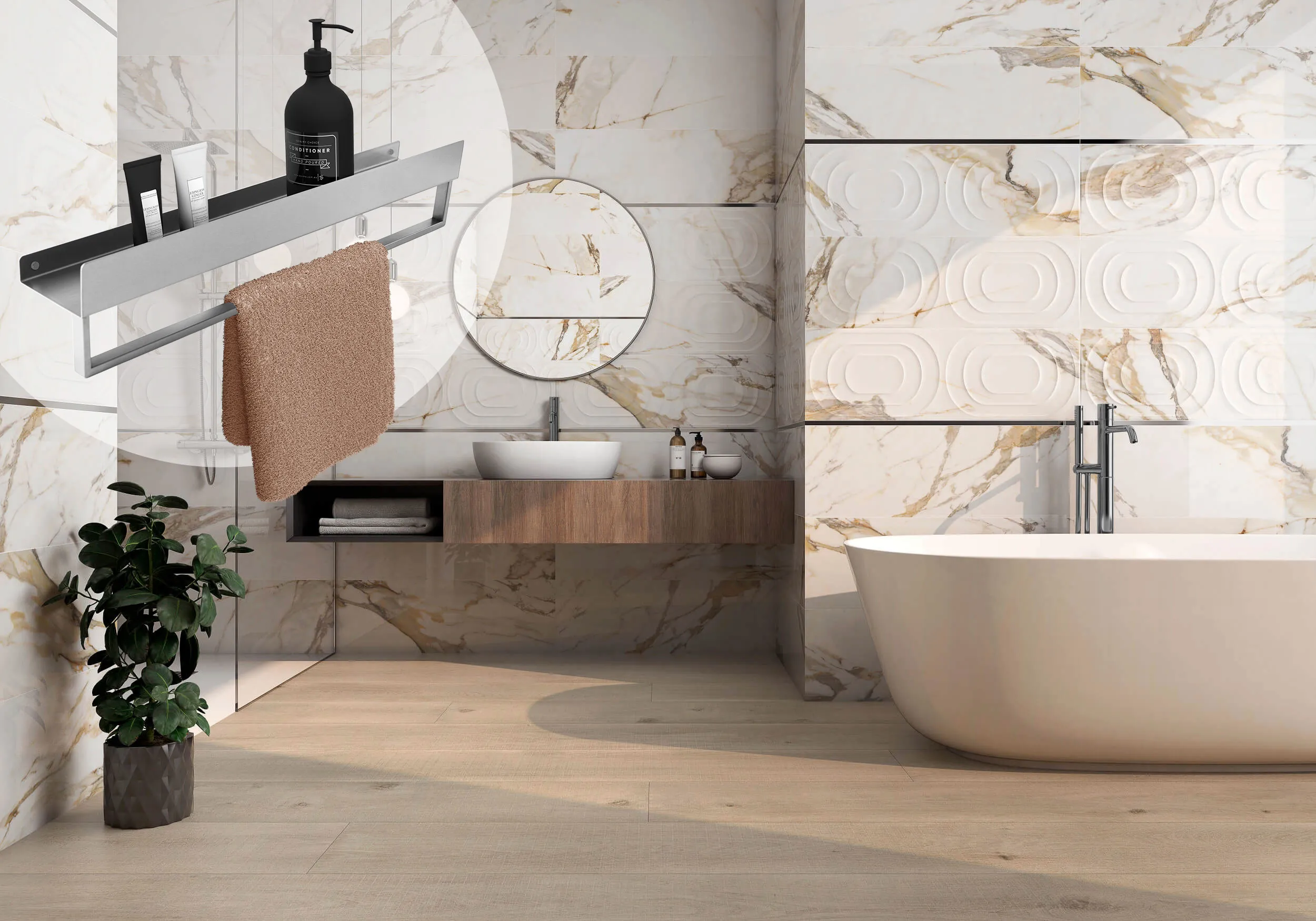 Raft pentru baie lungime 45 cm culoare crom periat model SF01 Chrome Brushed [2]