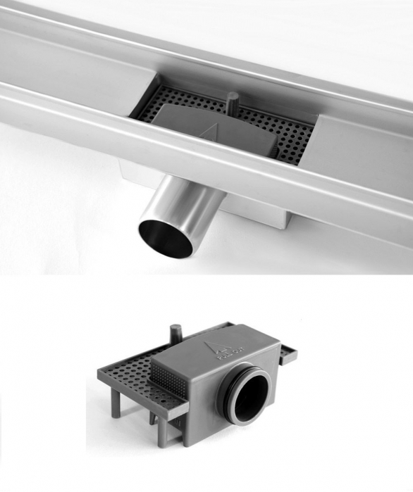 Rigolă scurgere duș lungime 80 cm culoare oțel periat model Bubble Inox [5]