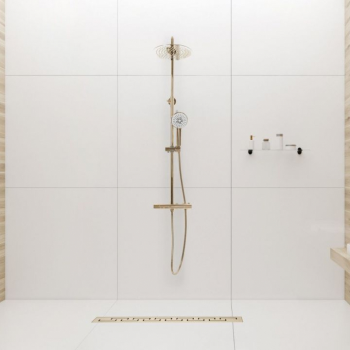 Rigolă scurgere duș lungime 70 cm culoare auriu model Greek Gold [2]