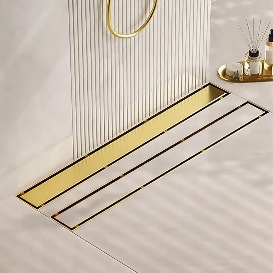 Rigolă scurgere duș lungime 70 cm finisaj auriu lucios model Neox Gold [2]