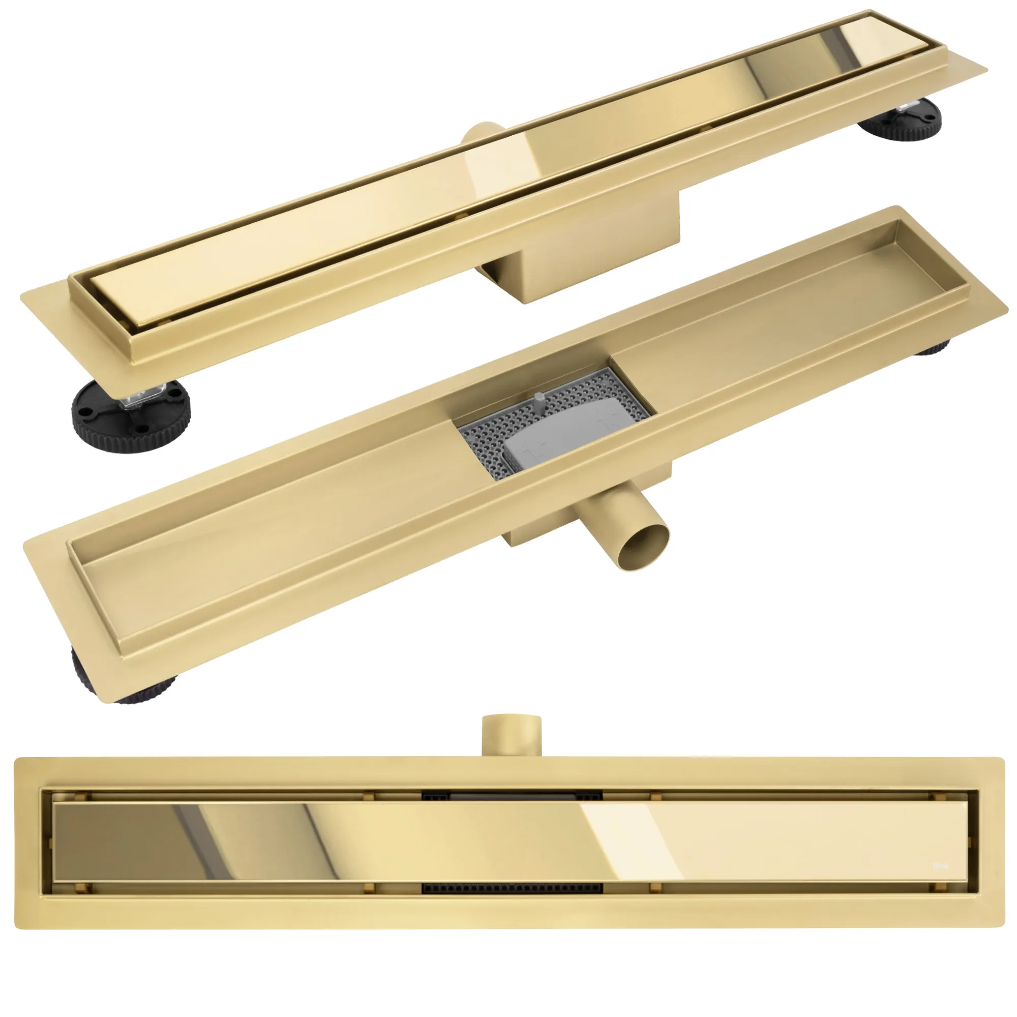 Rigolă scurgere duș lungime 90 cm finisaj auriu lucios model Neox Gold [1]
