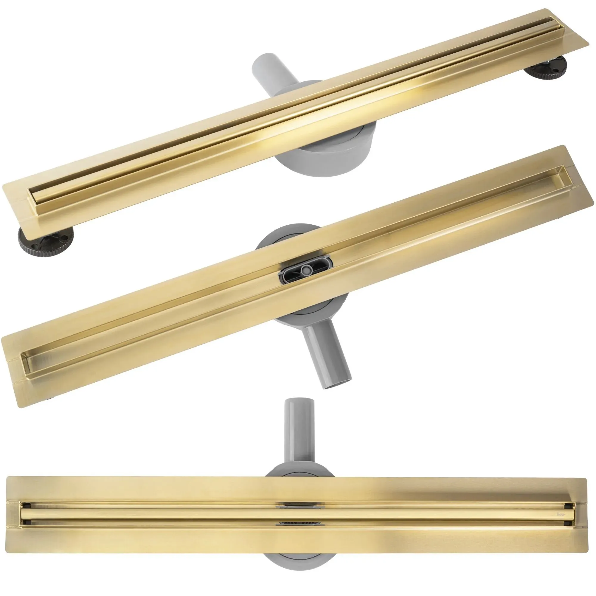 Rigolă scurgere duș lungime 100 cm culoare auriu periat model Neox Slim Pro Brushed Gold [1]