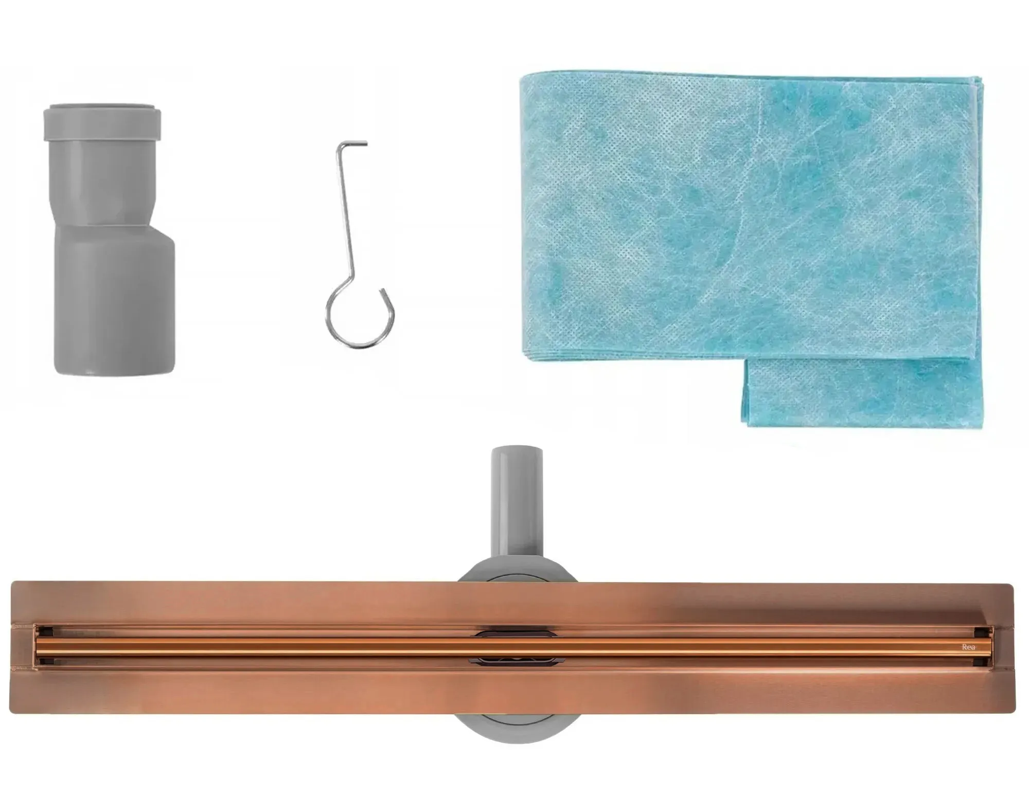 Rigolă scurgere duș lungime 100 cm culoare cupru periat model Neox Slim Pro Brushed Copper [6]