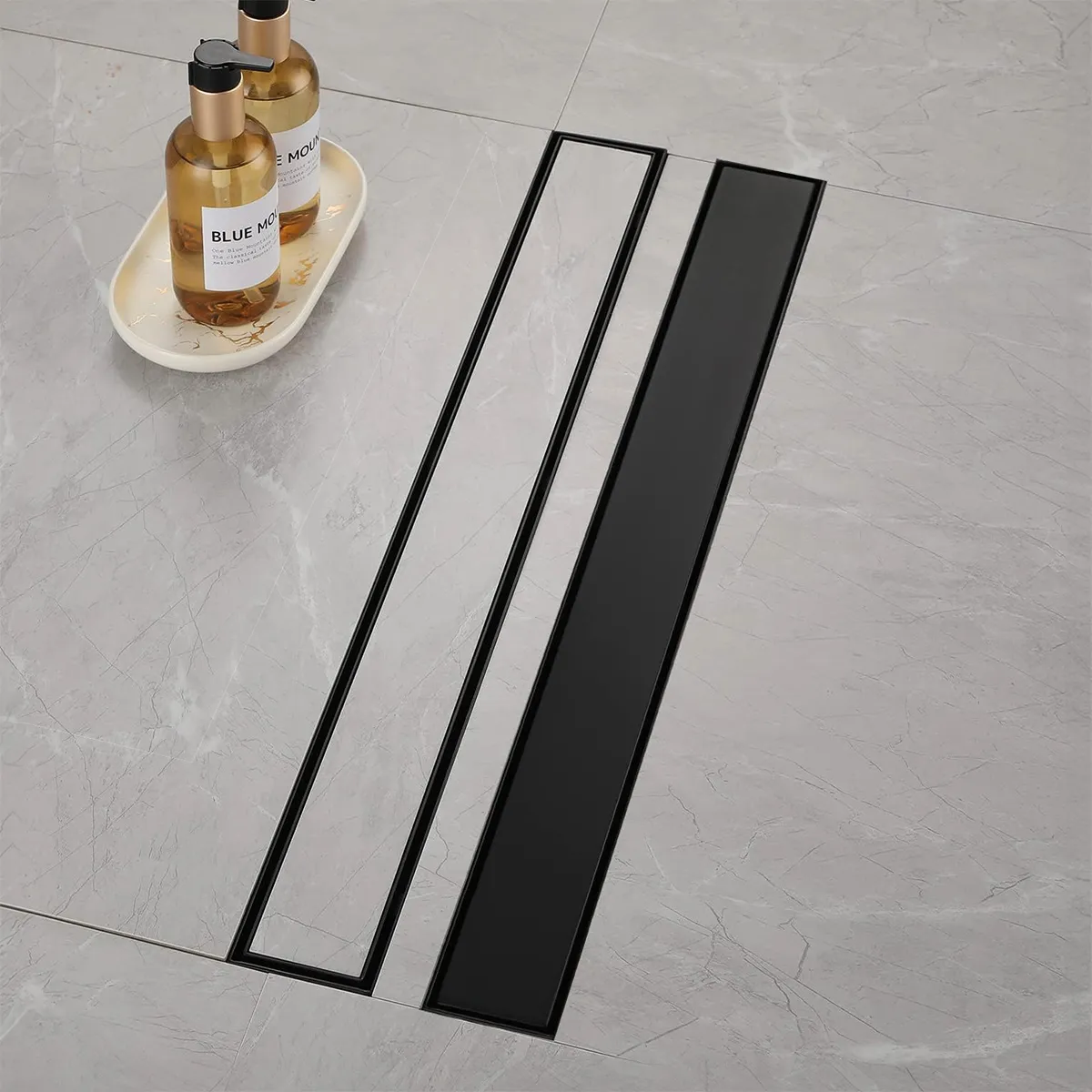 Rigolă scurgere duș lungime 90 cm culoare negru mat model Neo Pure Black Mat [2]