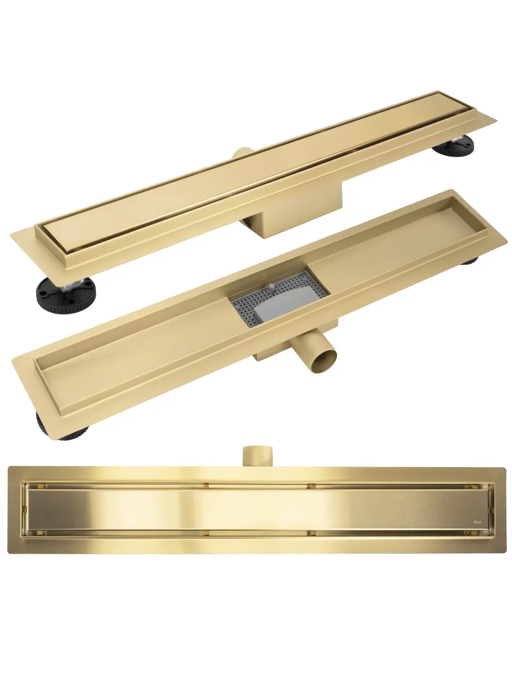 Rigolă scurgere duș lungime 70 cm culoare auriu periat model Neox Brush Gold [1]