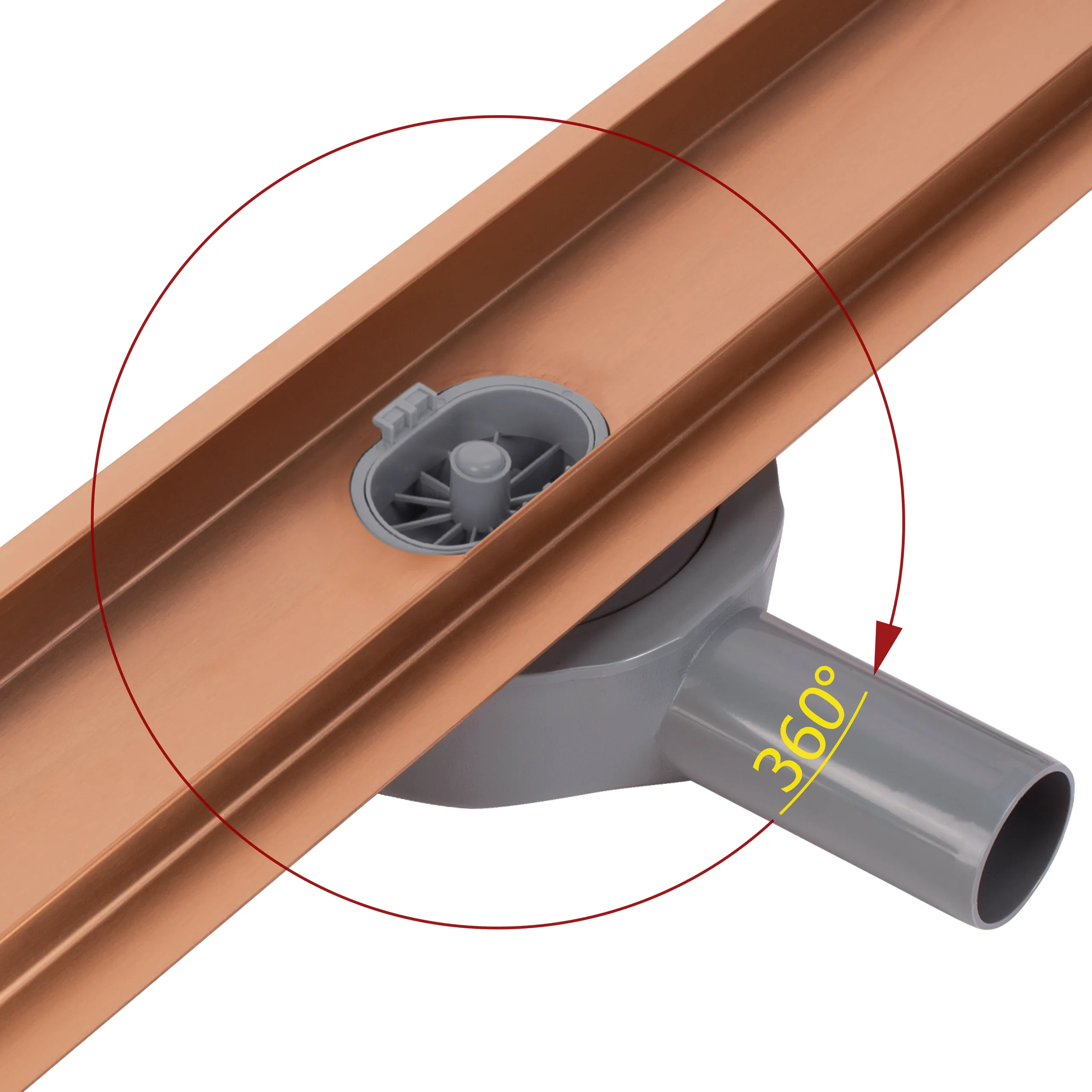 Rigolă scurgere duș lungime 60 cm culoare cupru periat model Neox Pro Brushed Copper [8]