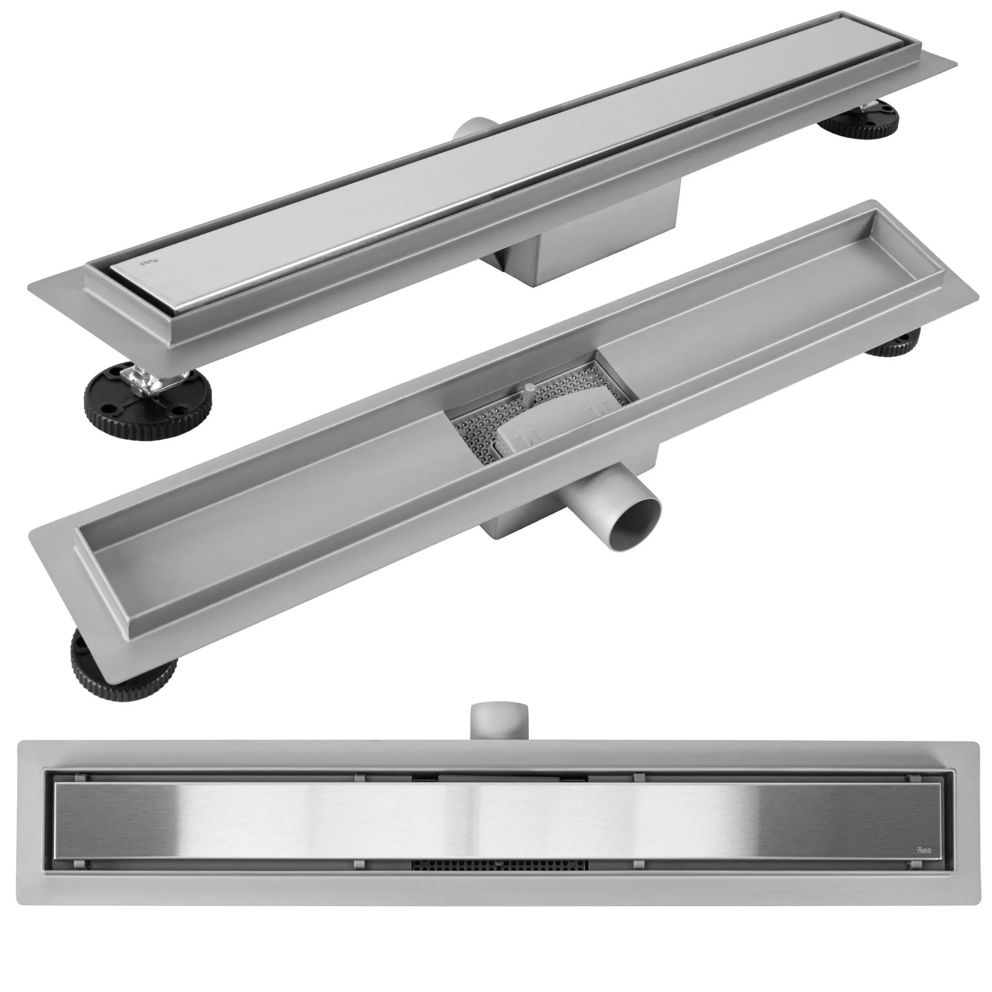 Rigolă scurgere duș lungime 80 cm culoare oțel periat model Neox Brush Nickel [1]