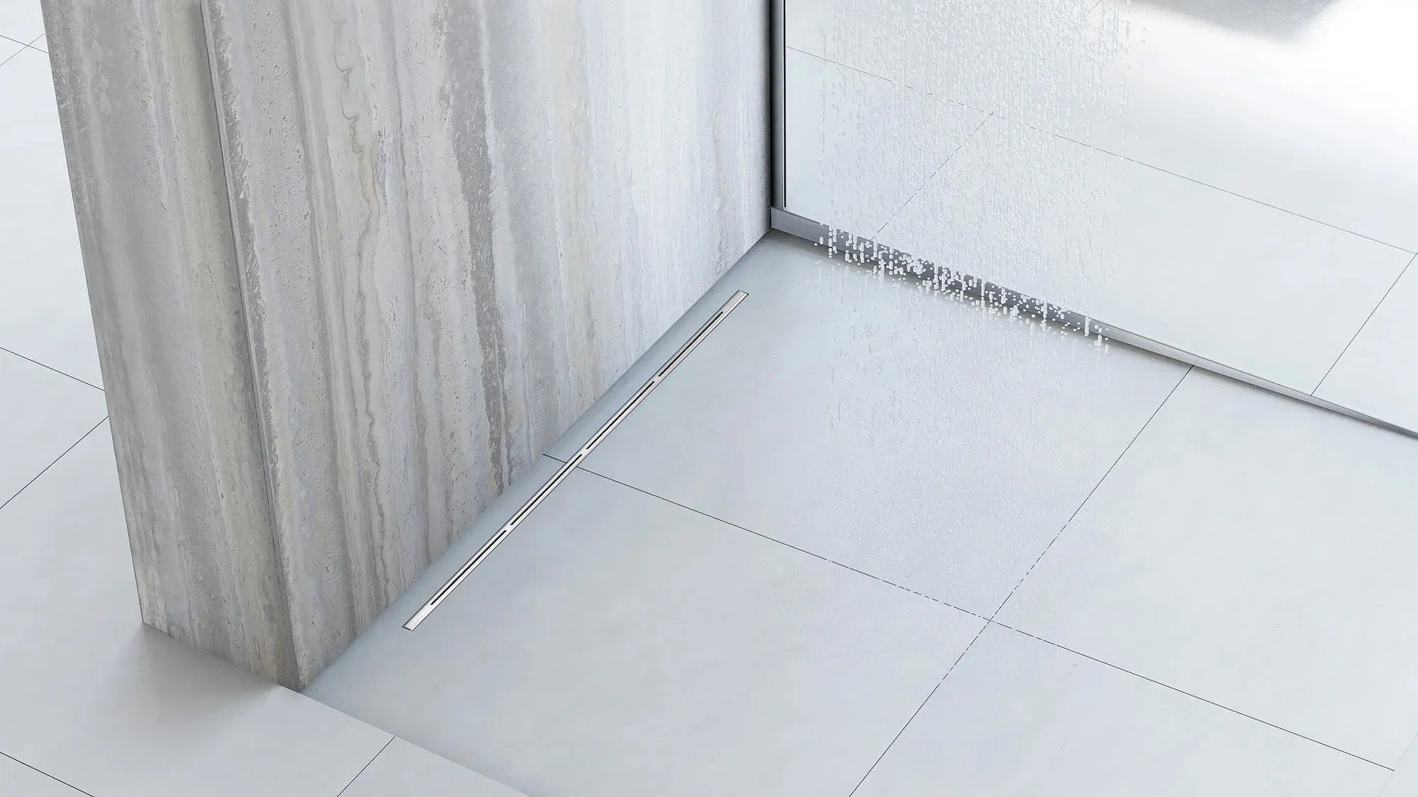 Rigolă scurgere duș lungime 80 cm finisaj oțel periat model Filo Nickel Brushed [2]