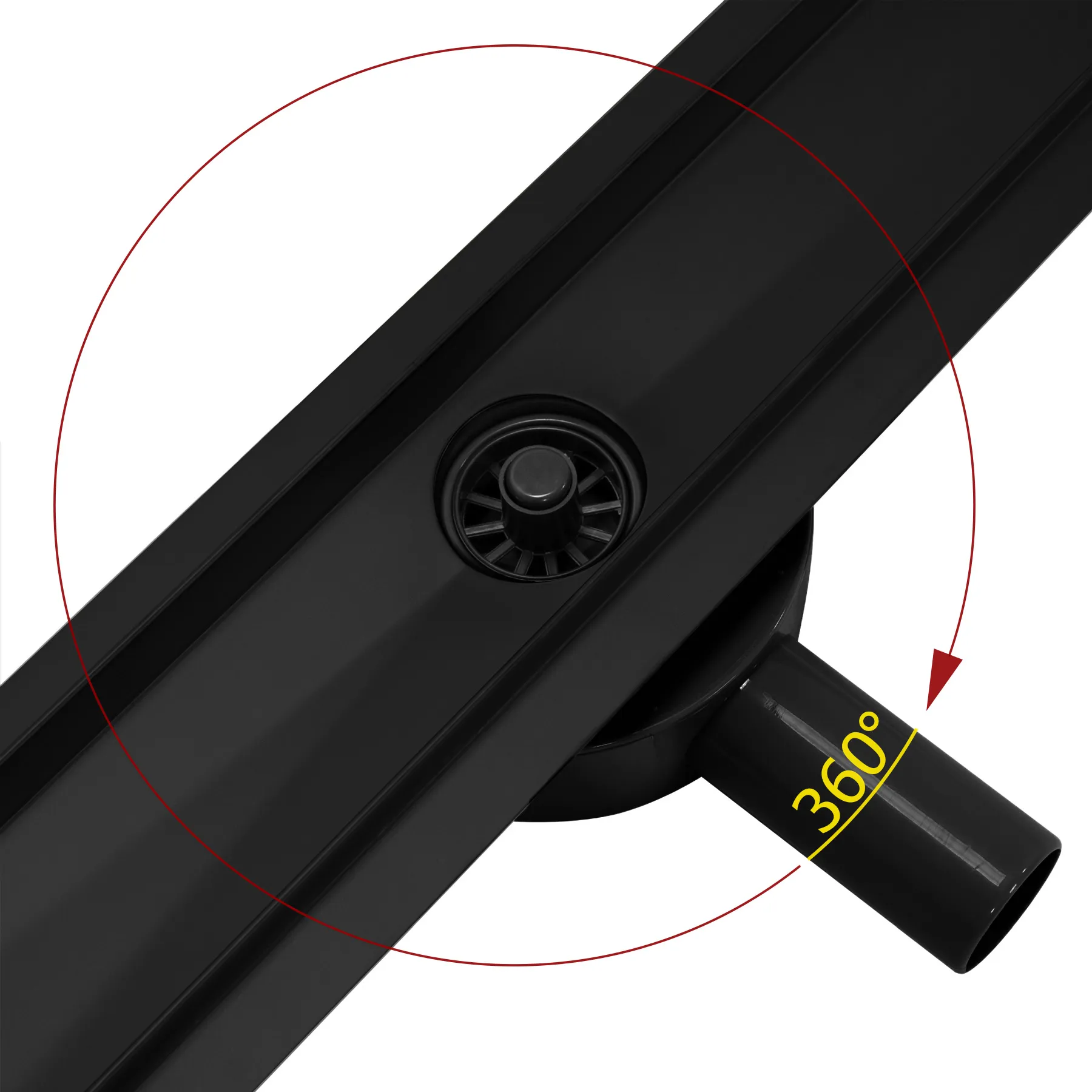 Rigolă scurgere duș lungime 50 cm culoare negru mat model Greek Pro Black Matt [4]