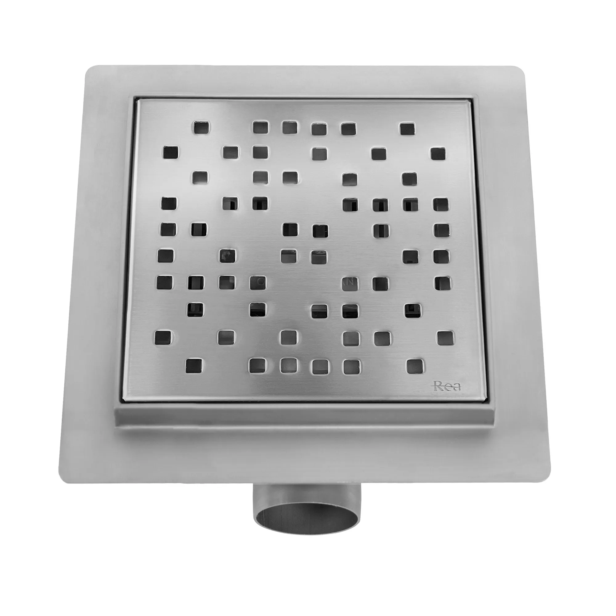 Sifon pentru pardosea mărime 12x12 cm culoare crom periat model Dots Nickel Brush [4]