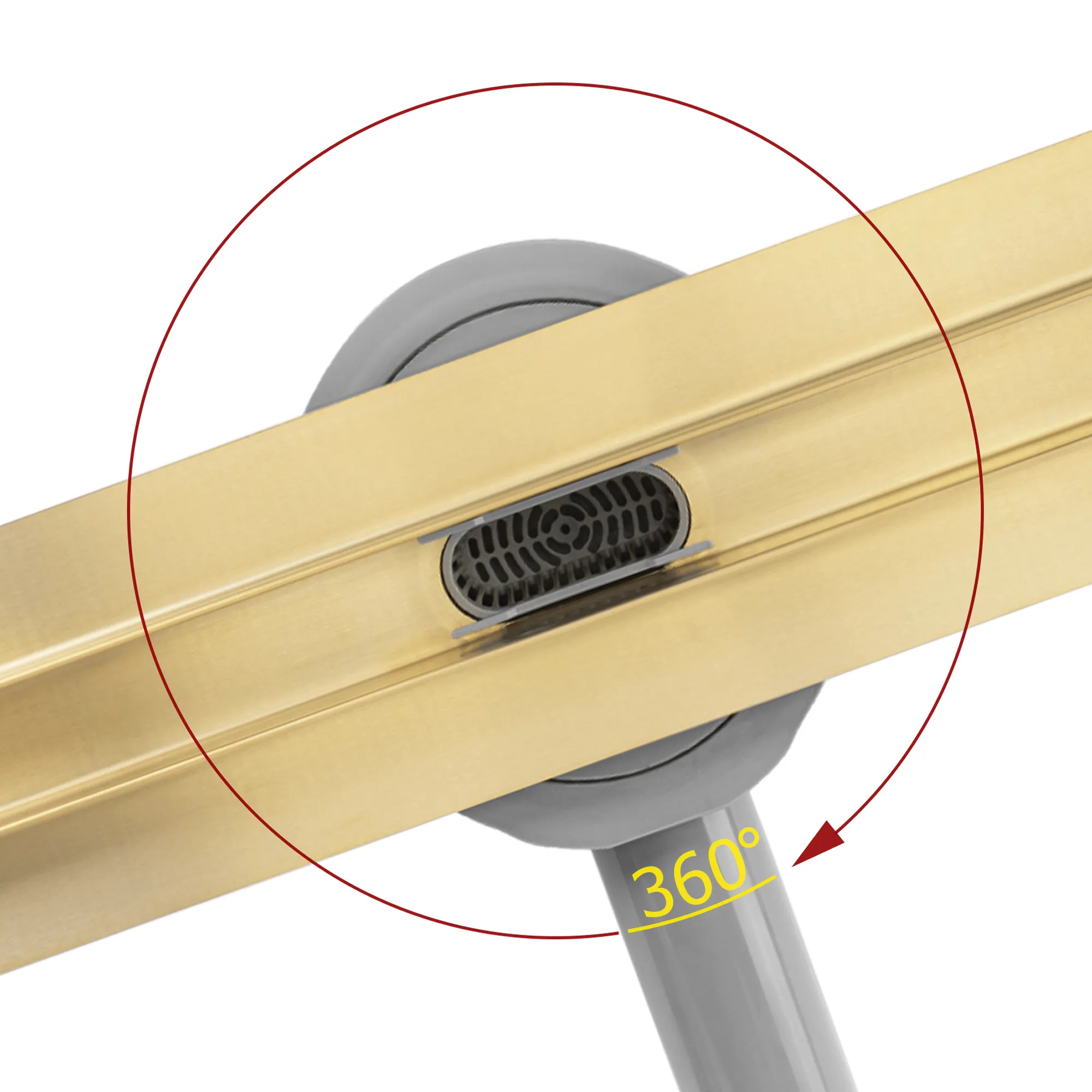 Rigolă scurgere duș lungime 60 cm culoare auriu periat model Neox Slim Pro Brushed Gold [10]
