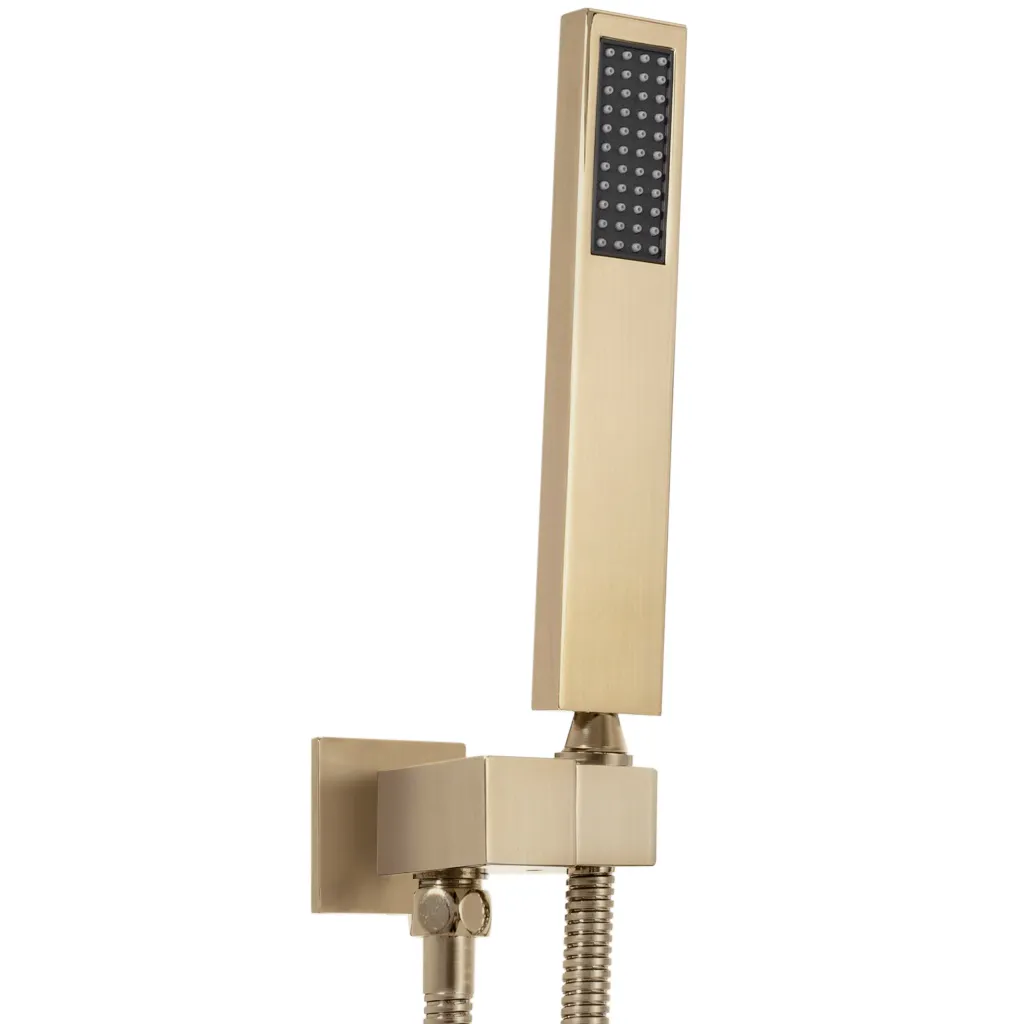 Set de duș culoare auriu periat înălțime 19 cm material alamă model Fenix Davis Brushed Gold [3]