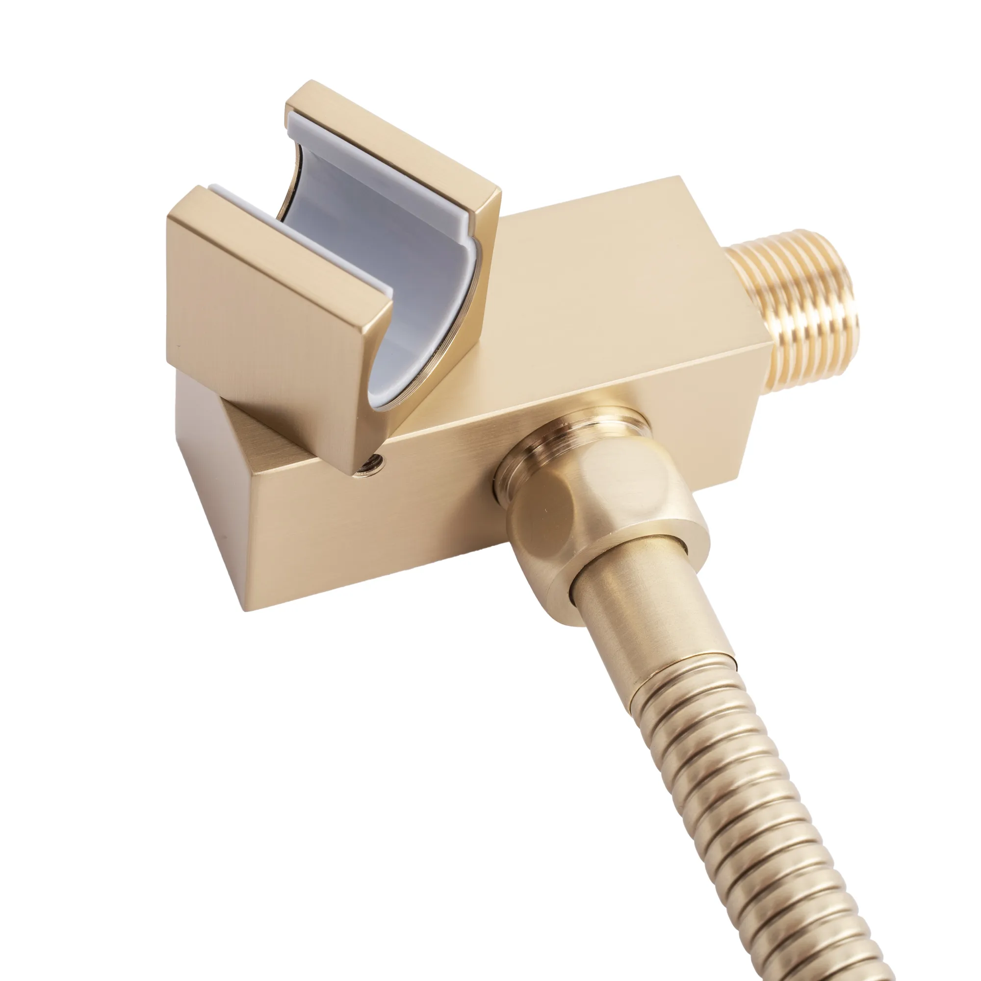 Set de duș culoare auriu periat înălțime 19 cm material alamă model Fenix Davis Brushed Gold [4]