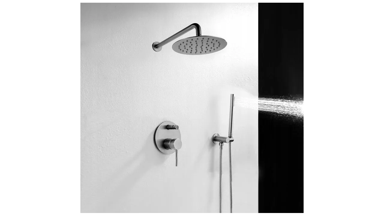 Set de duș încastrat în perete culoare crom lucios înălțime 16 cm model Lungo Chrome [6]