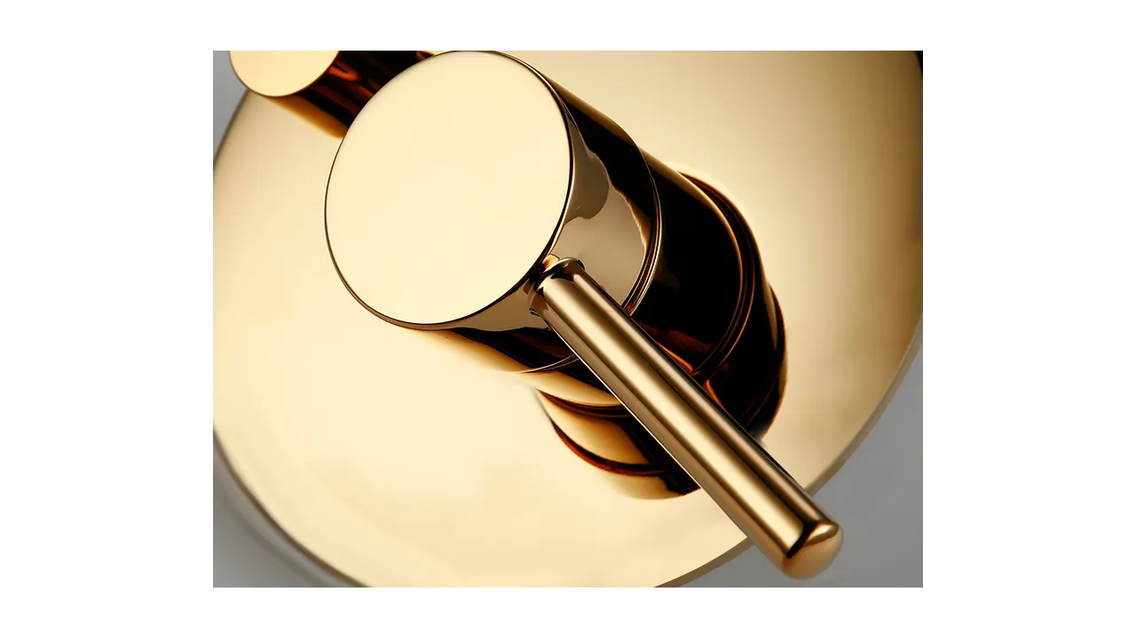 Set de duș încastrat în perete culoare auriu lucios înălțime 16 cm model Lungo Gold [6]