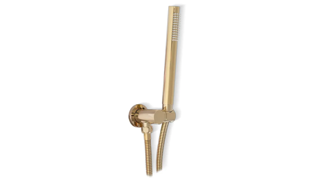 Set de duș încastrat în perete culoare auriu lucios înălțime 16 cm model Lungo Gold [7]