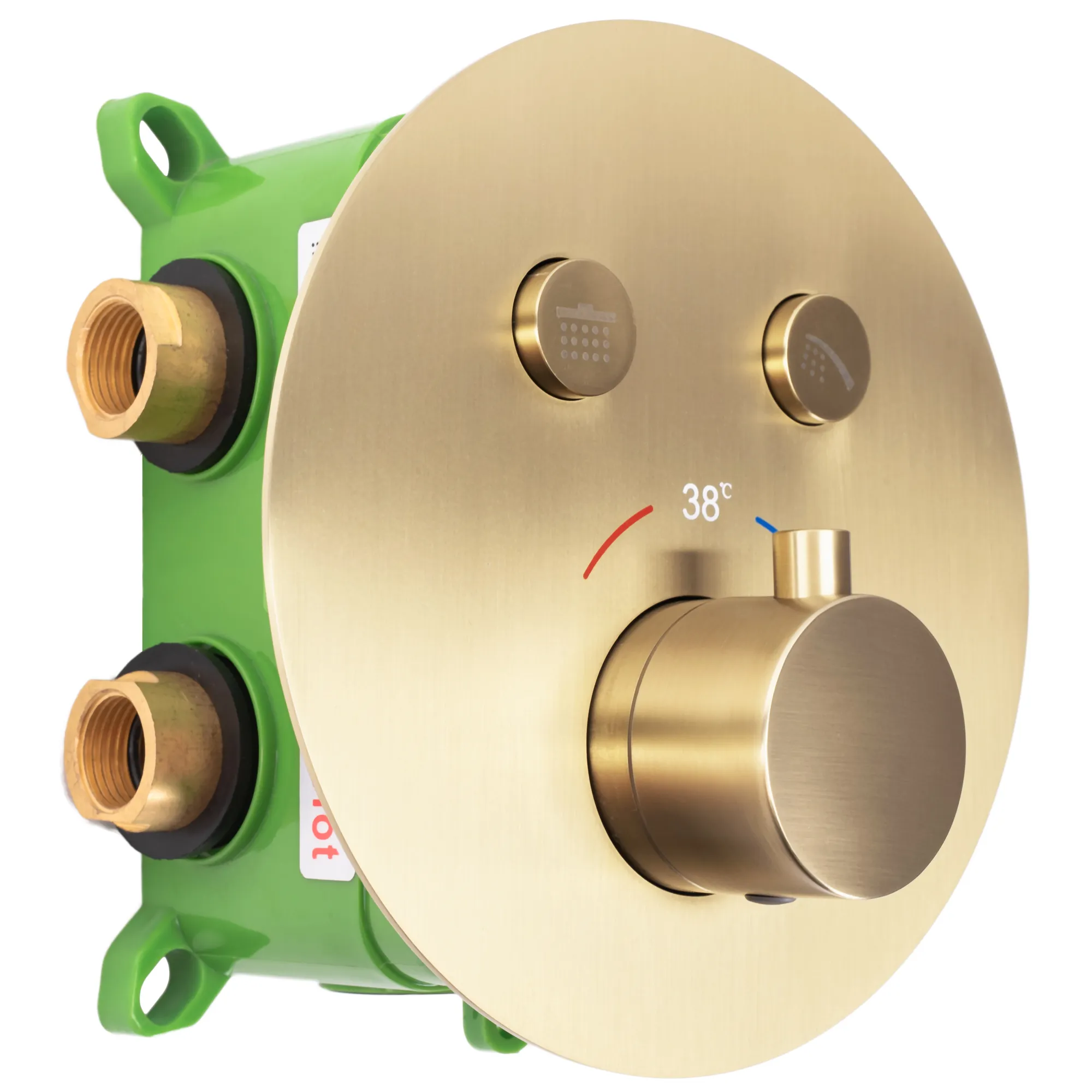 Set de duș cu termostat finisaj auriu periat înălțime 18 cm model Lungo Miler Brushed Gold [5]