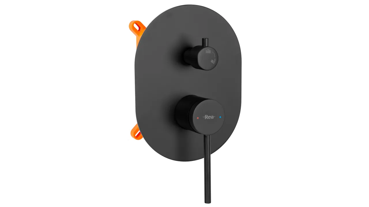 Set de duș culoare neagră înălțime 19 cm material alamă/ABS model Oval Black [4]