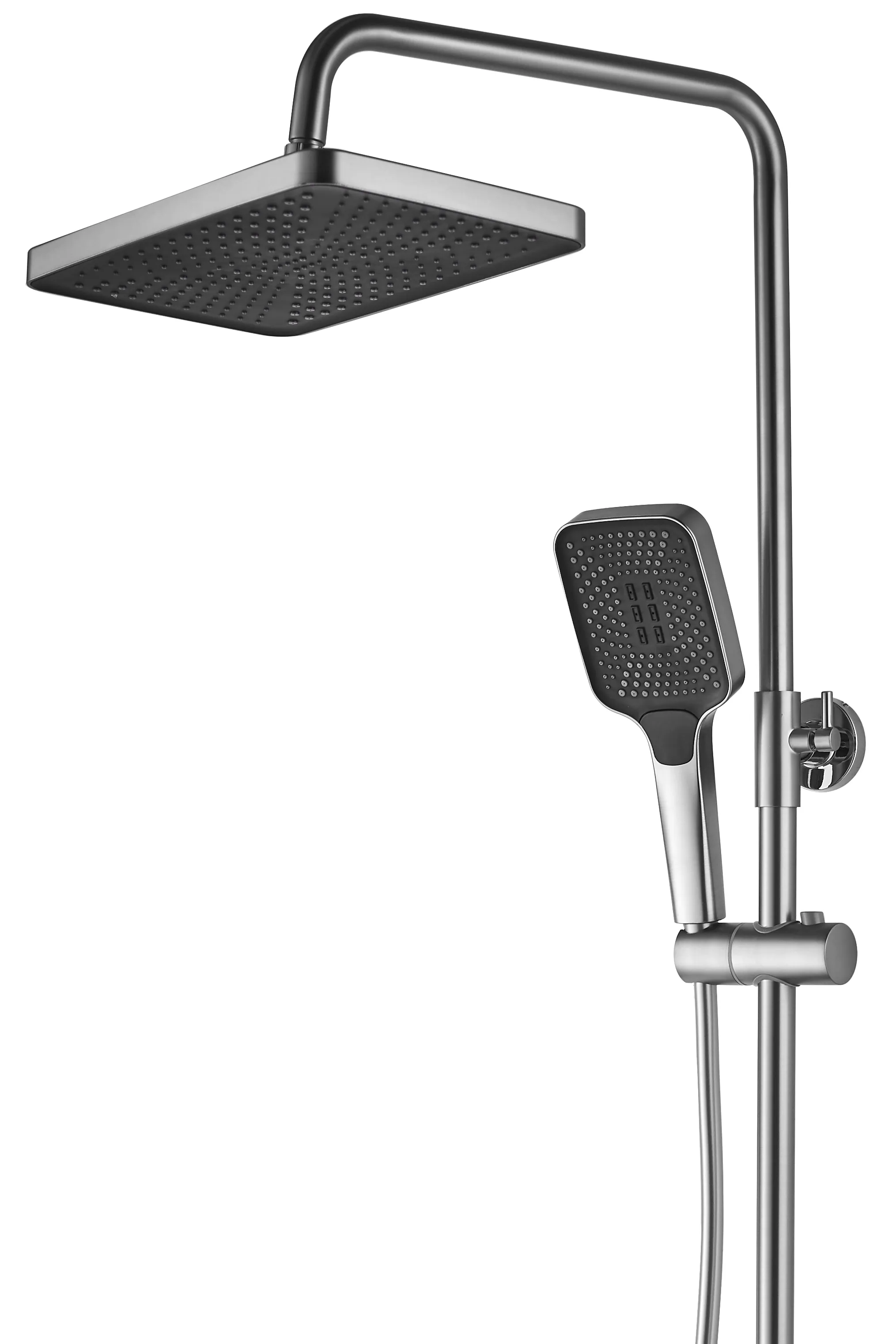Set de duș culoare crom periat înălțime 115 cm material alamă model Rob Brushed Chrome [7]