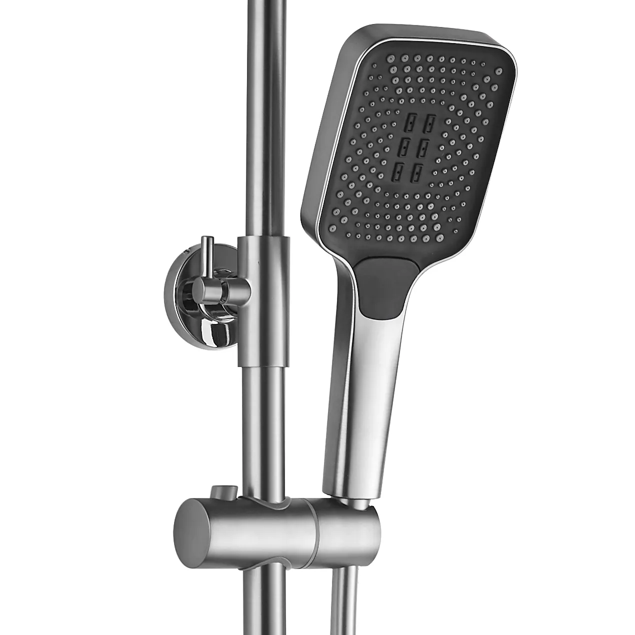 Set de duș culoare crom periat înălțime 115 cm material alamă model Rob Brushed Chrome [6]