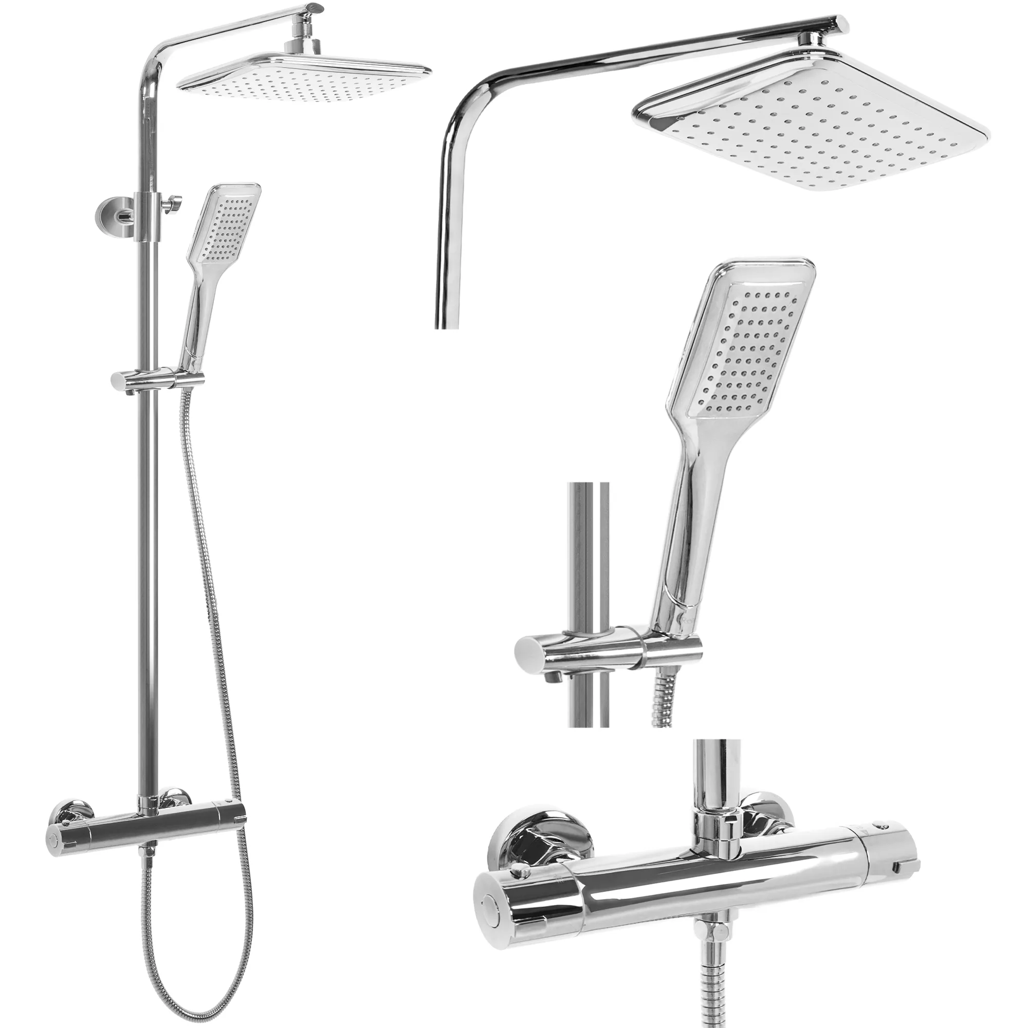 Set de duș culoare crom înălțime 120 cm material alamă/ABS model Tom Chrome [2]