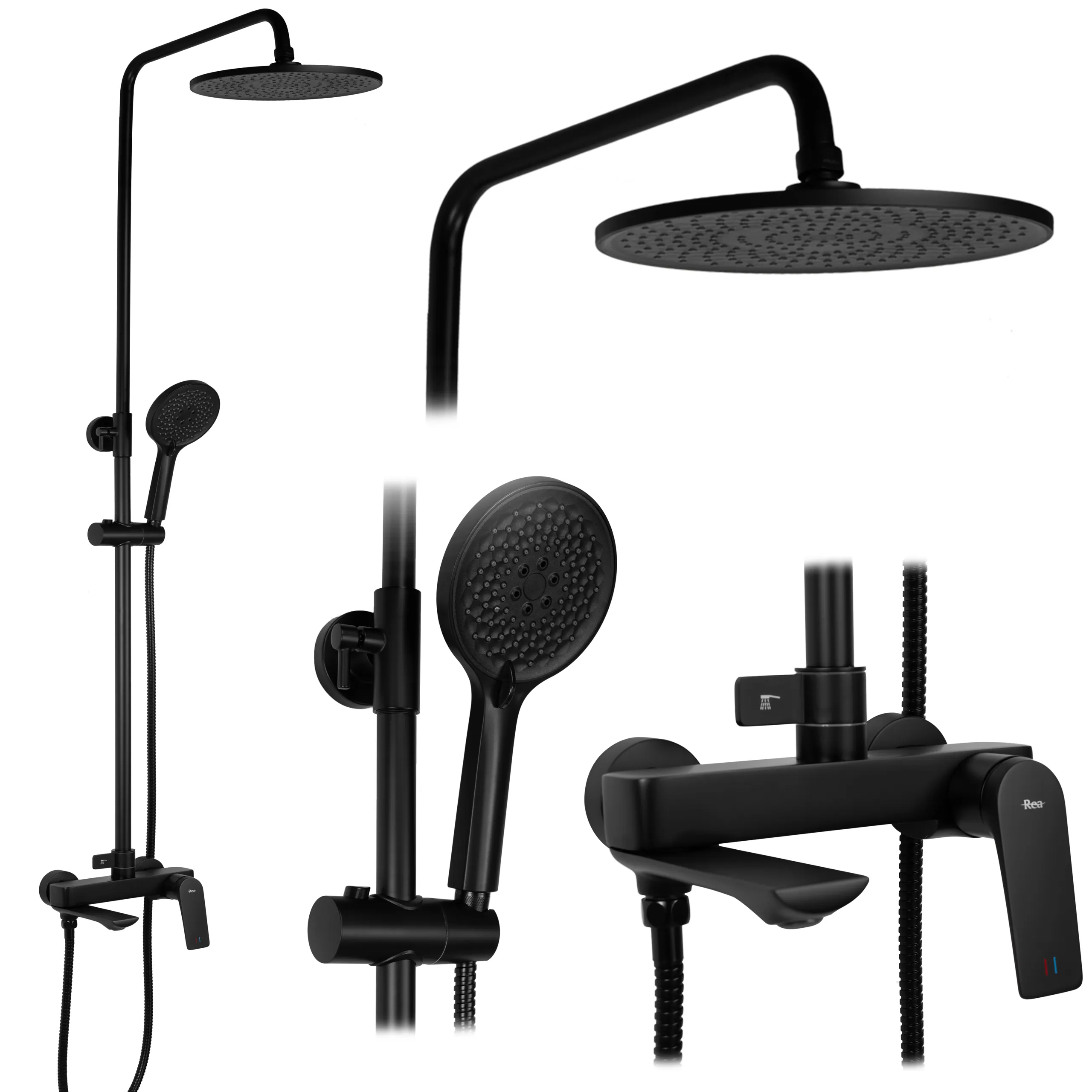 Set de duș finisaj negru mat înălțime 153 cm model Avalon Black [4]